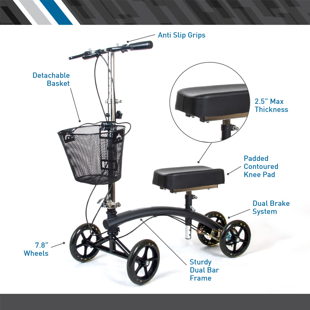 Premium Steerable Dual Brake Knee Walker