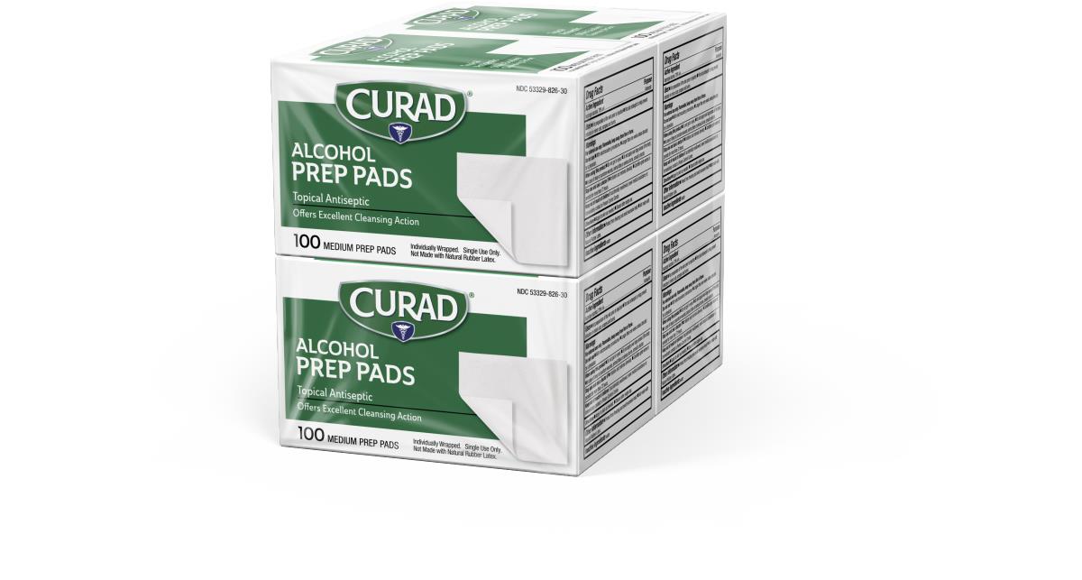 CURAD Alcohol Prep Pads 100/Box