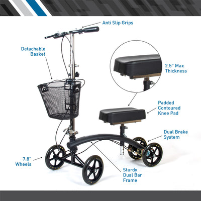 Premium Steerable Dual Brake Knee Walker