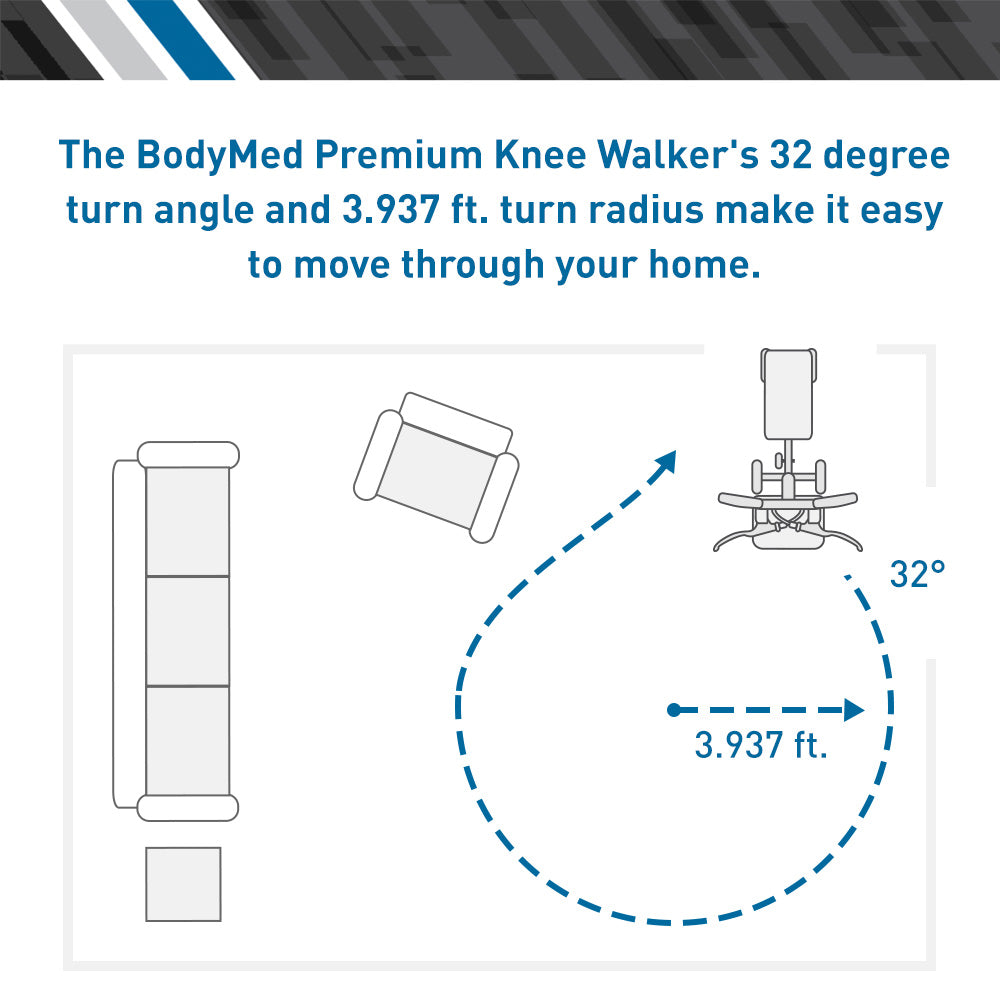 Premium Steerable Dual Brake Knee Walker